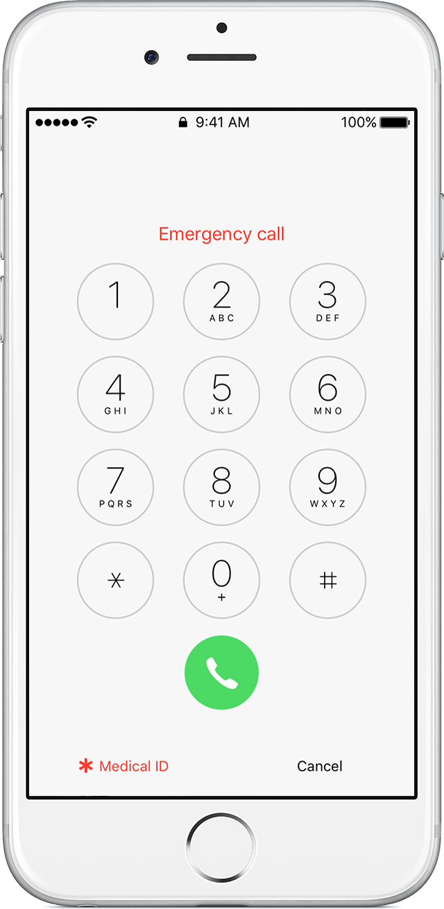 Emergency Call screen